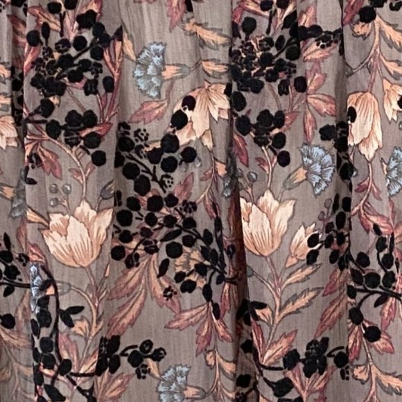 Knox Rose Floral Velvet Burnout Shirt Smocked Victorian Dark Fairy Whimsigoth-XL - Picture 9 of 16